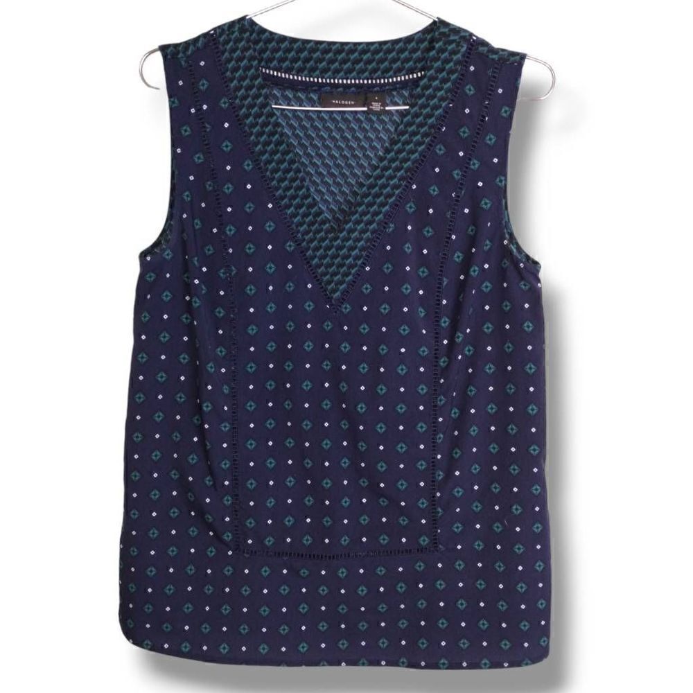 ‎Halogen Womens Top Size Small Sleeveless Navy 58665